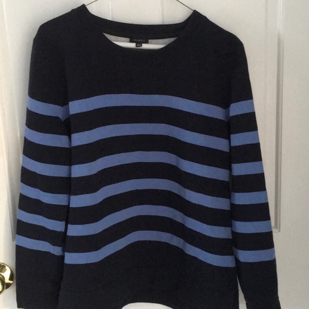 Classic Navy and Bright Blue Striped Sweatshirt